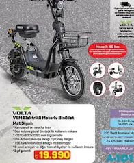 VOLTA VSM ELEKTRİKLİ MOTORLU BİSİKLET MAT SİYAH fiyat ve kampanya bilgisi